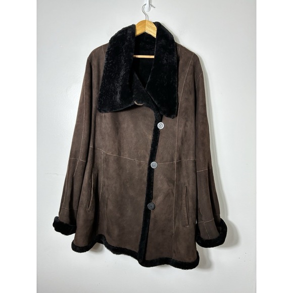Blue Duck Jackets & Blazers - Blue Duck USA genuine shearling long coat authentic sheepskin fur jacket XL